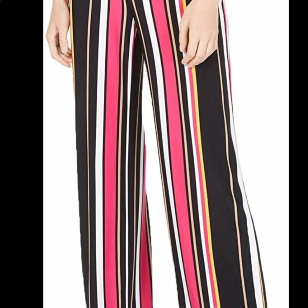 INC Womens Black Striped Wide Leg Pants - Picture 7 of 12